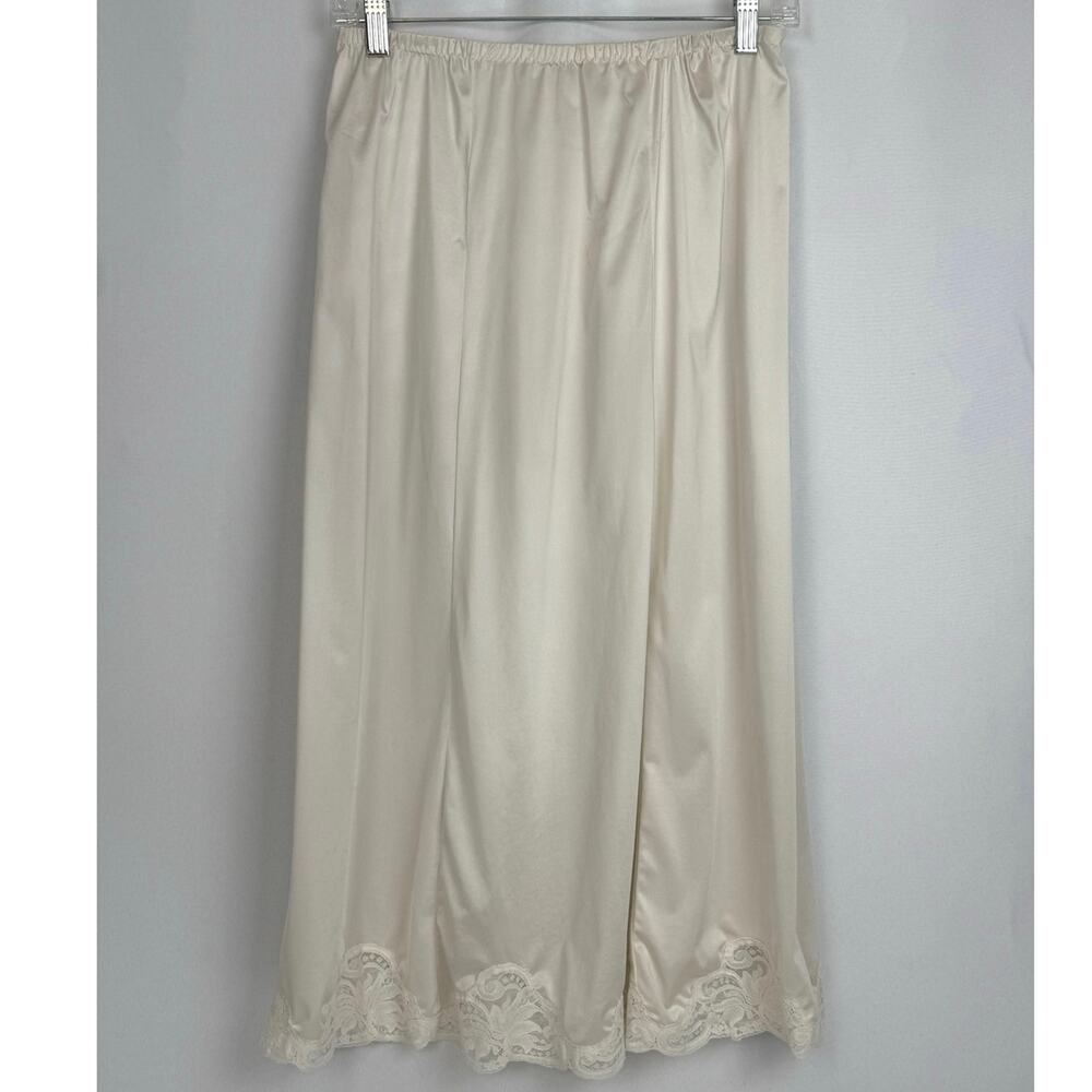 Wonder Maid Womens Vintage Half Slip Size M Champagne Lace Coquette Bridal